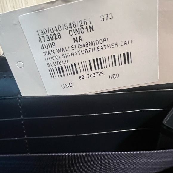 Gucci microguccisima Signature zip wallet navy leather gg embossed - Picture 4 of 4